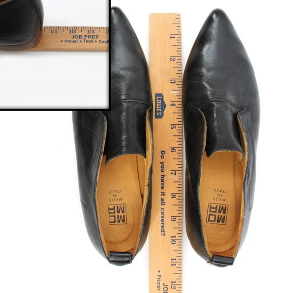 MOMA Hand-made Shoes ML4 Oxfords Laceless Black Leather Pointed Derby Loafer 7 - Picture 14 of 15